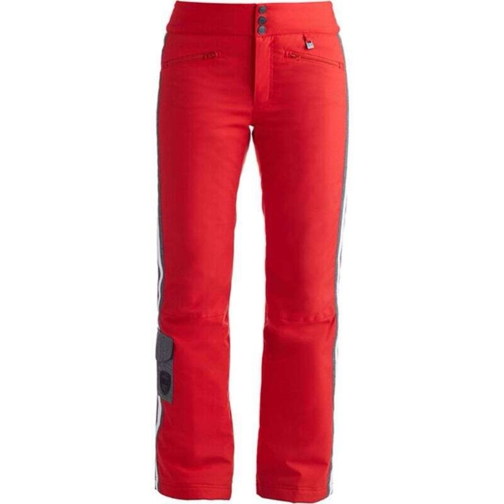 NILS | Addie Insulated Red Snow Ski Pants with Grey Stripe - Sportswear